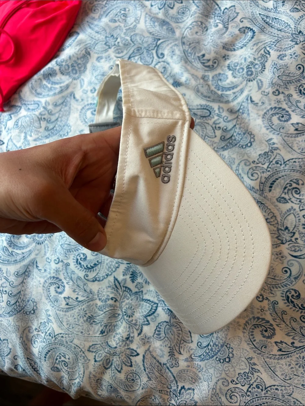 adidas White Visor with Teal Accent